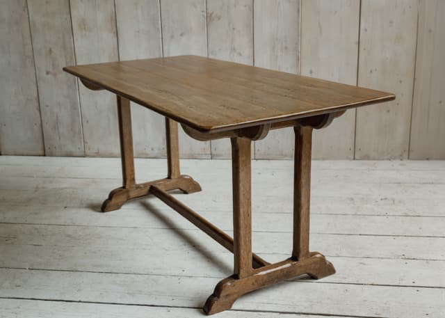 Mid 20th Century Limed Oak Refectory Table / Desk