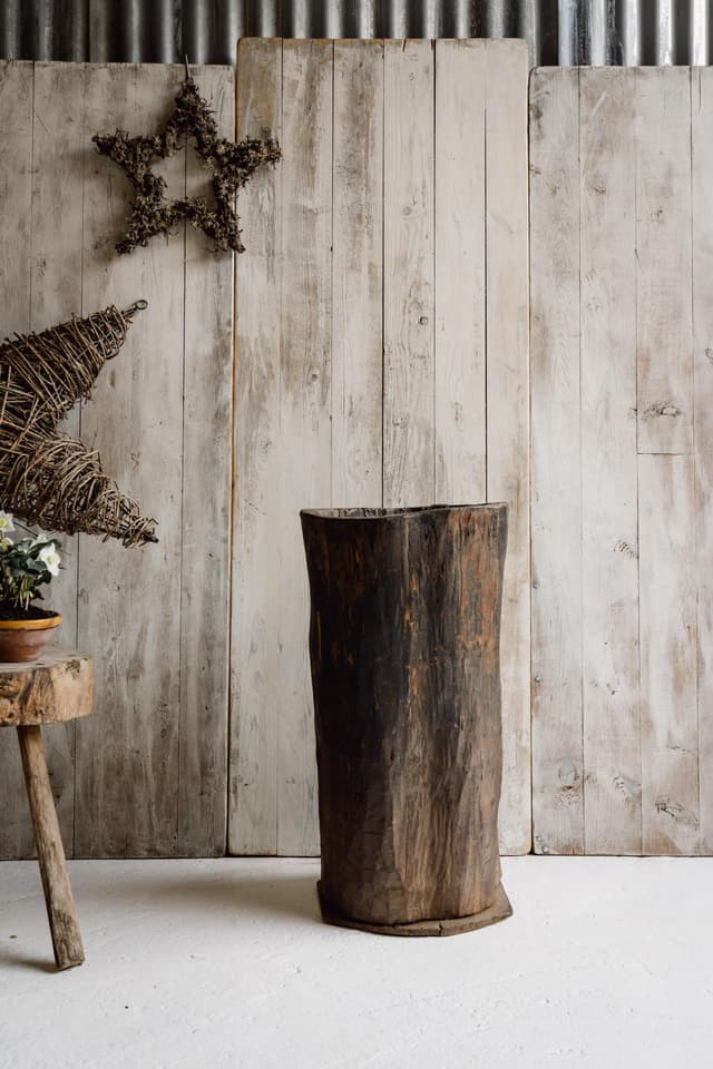 Rustic and Gnarly Dug Out Tree Planter