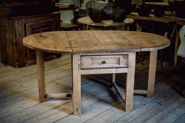 An 18th Century Swedish Slagbord Drop Leaf Table