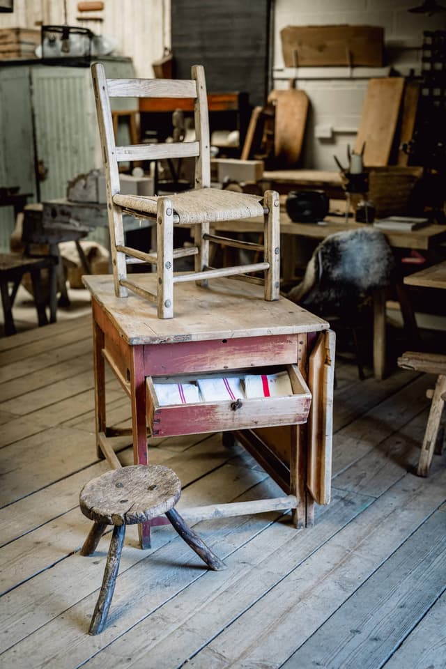 An 18th Century Swedish Slagbord Table in Original Paint