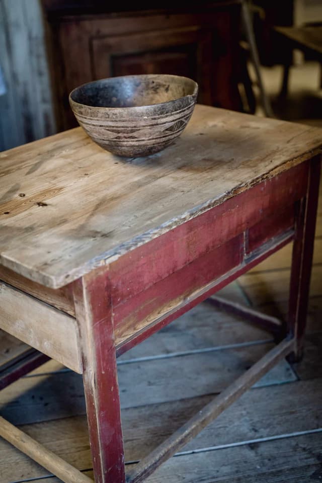 An 18th Century Swedish Slagbord Table in Original Paint