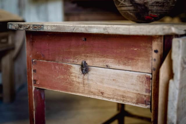 An 18th Century Swedish Slagbord Table in Original Paint