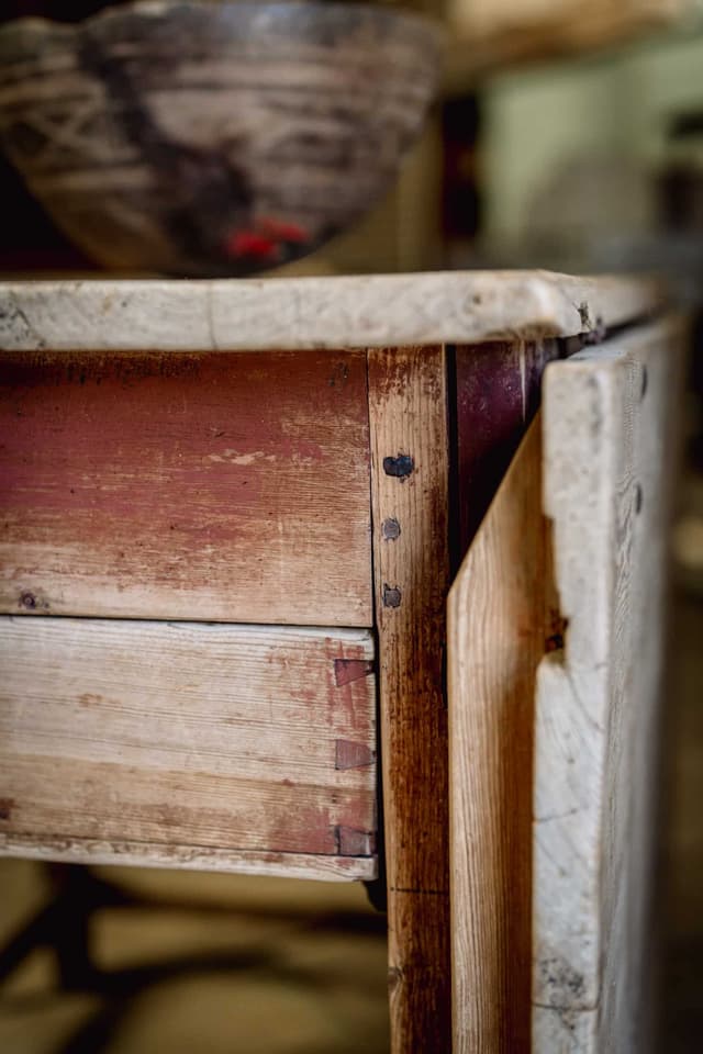 An 18th Century Swedish Slagbord Table in Original Paint