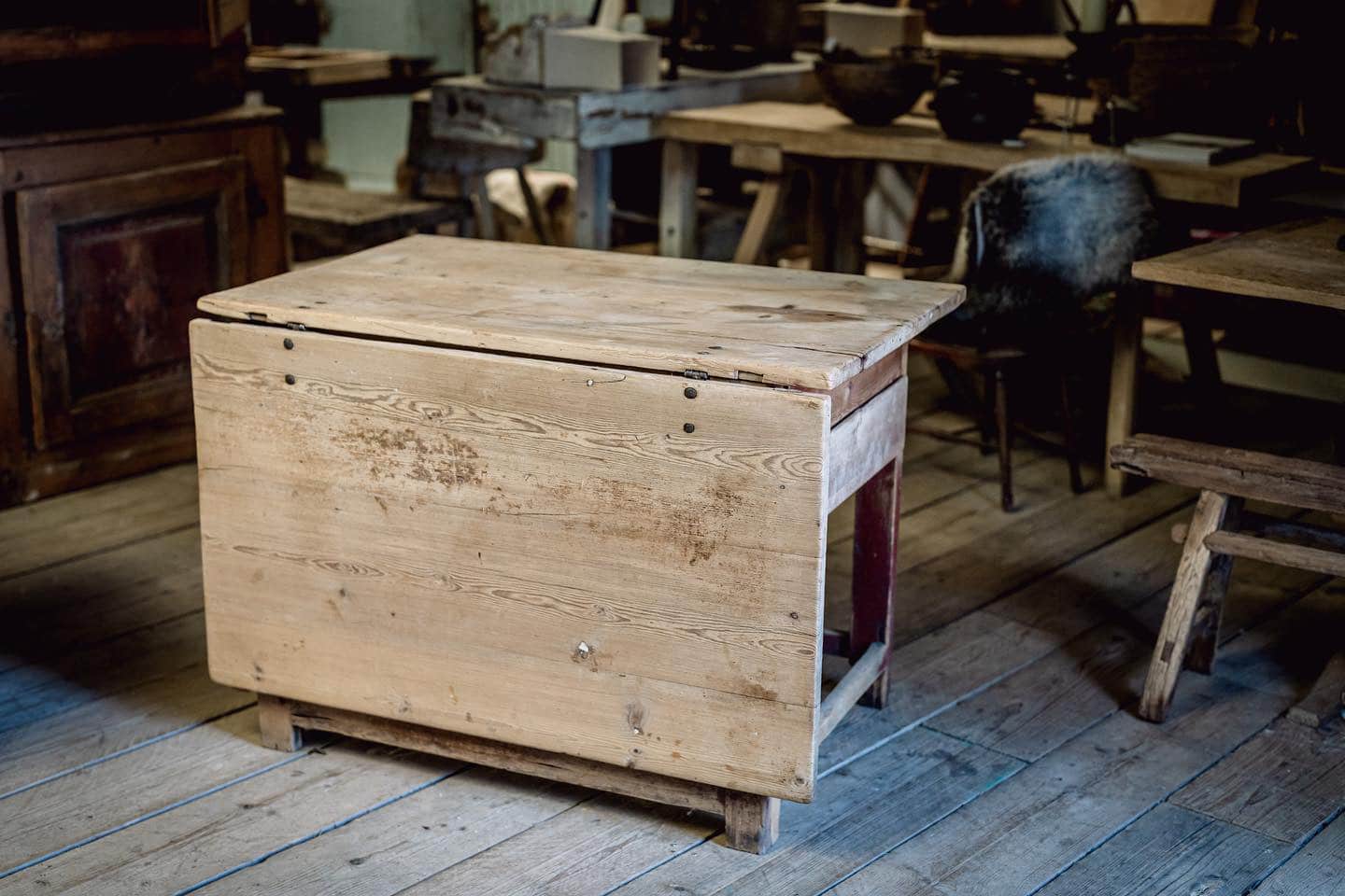 An 18th Century Swedish Slagbord Table in Original Paint