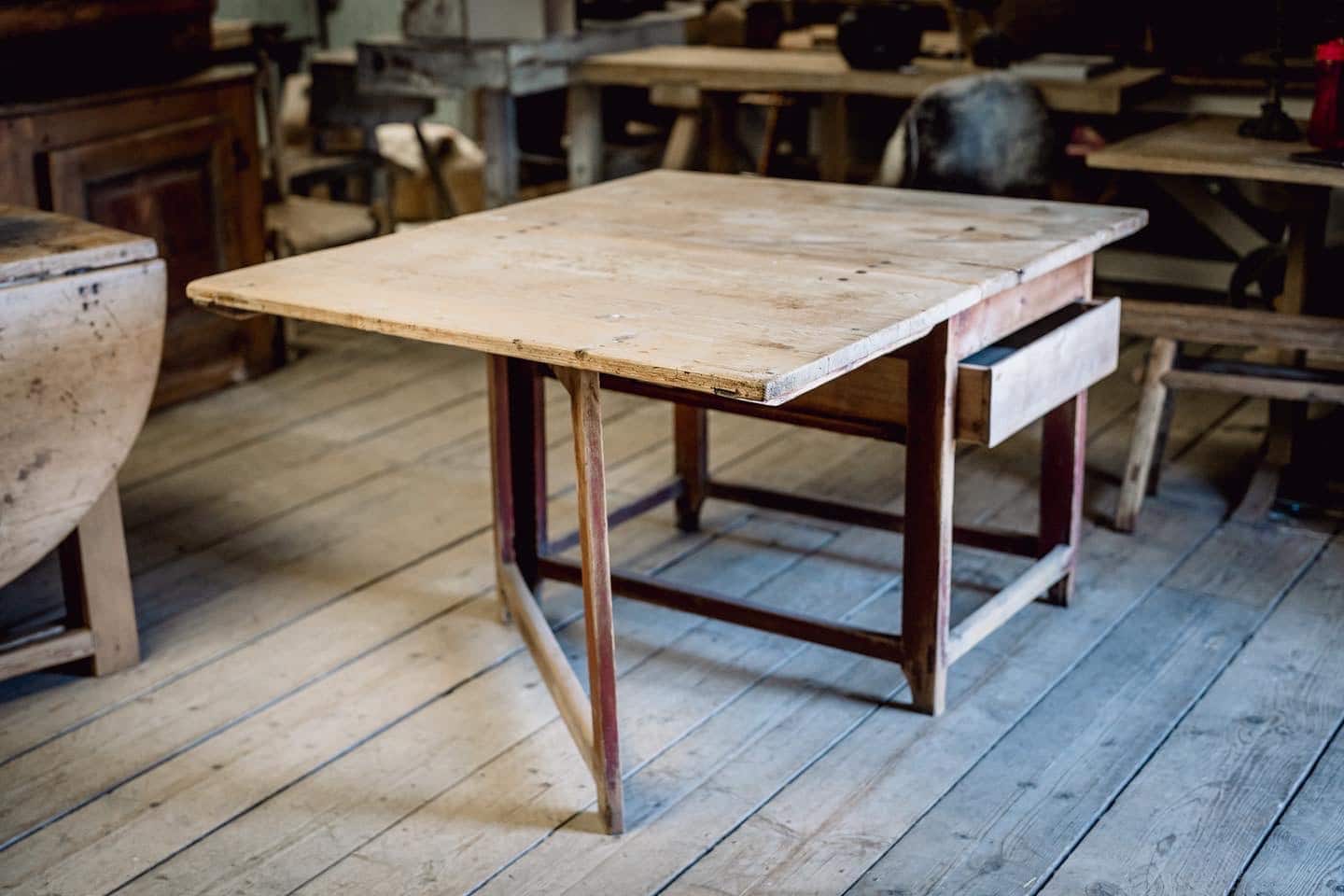 An 18th Century Swedish Slagbord Table in Original Paint