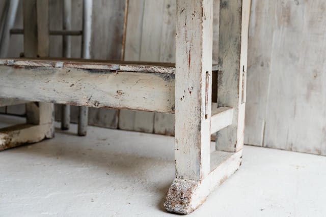 Powder Blue and White French Rustic Workbench