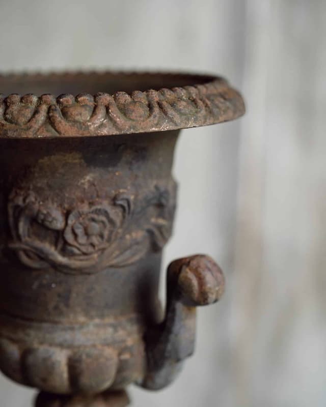 A Pretty Victorian Cast Iron Urn