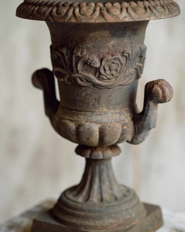 A Pretty Victorian Cast Iron Urn