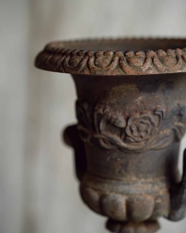 A Pretty Victorian Cast Iron Urn