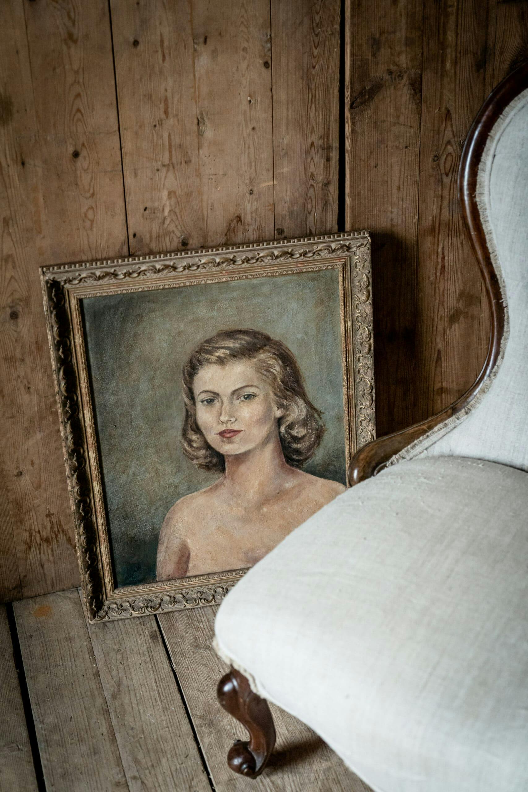 Oil Painting of a Beautiful Woman, C1940
