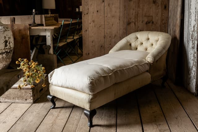 Elegant Chaise with Original Feather Cushion