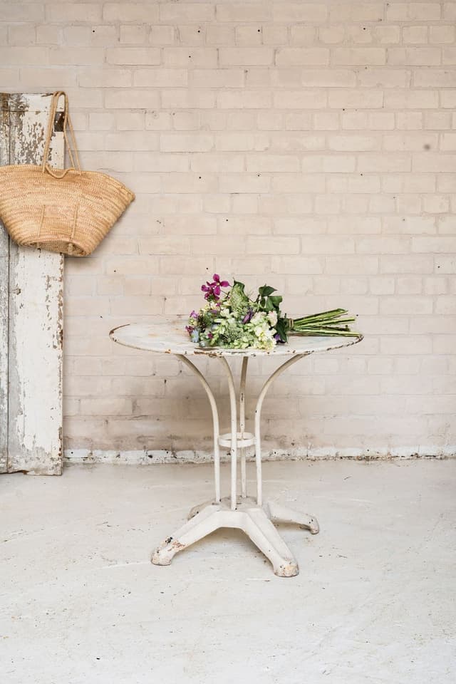 A Pretty French White Cast Iron Garden Table  