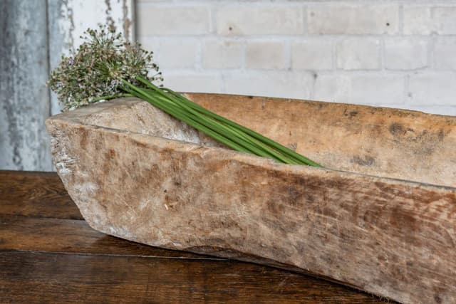 Large Primitive Dug Out Wooden Trough