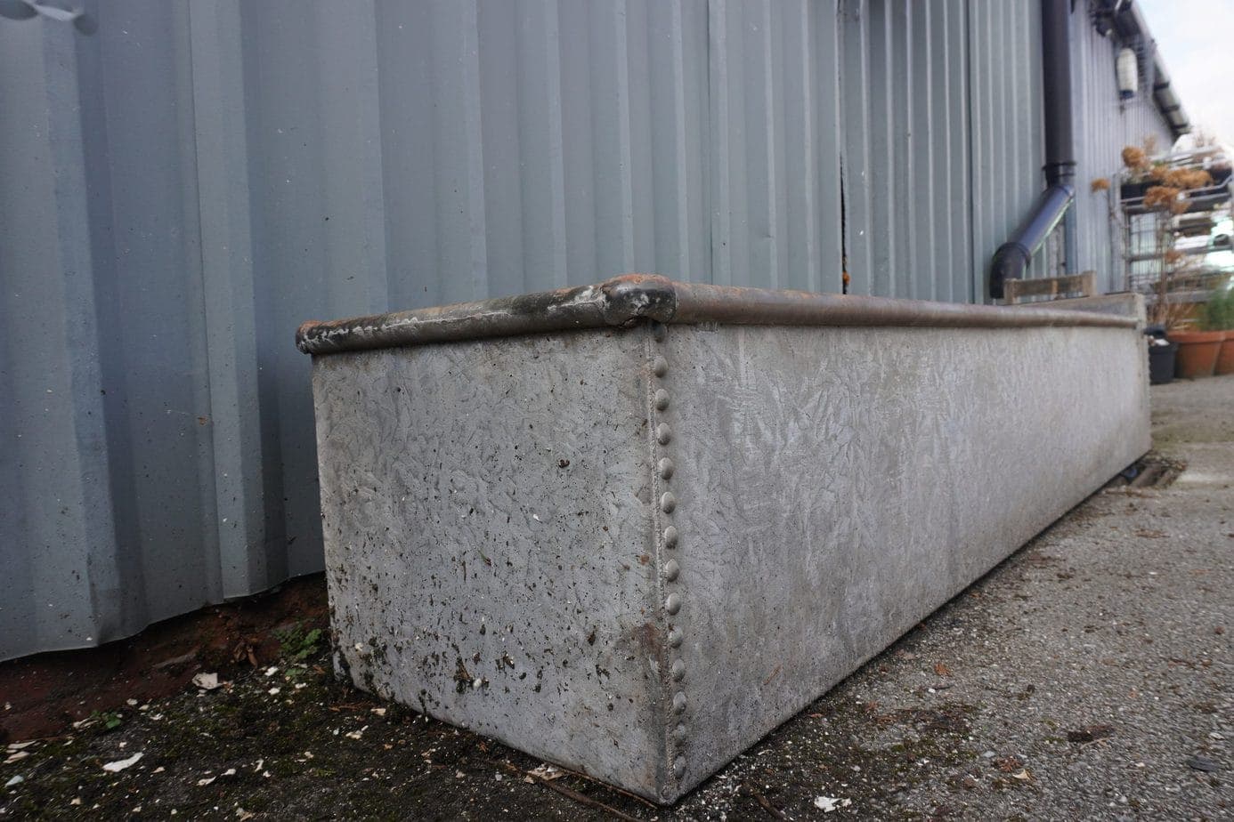 Huge Galvanised Water Trough with Rivets