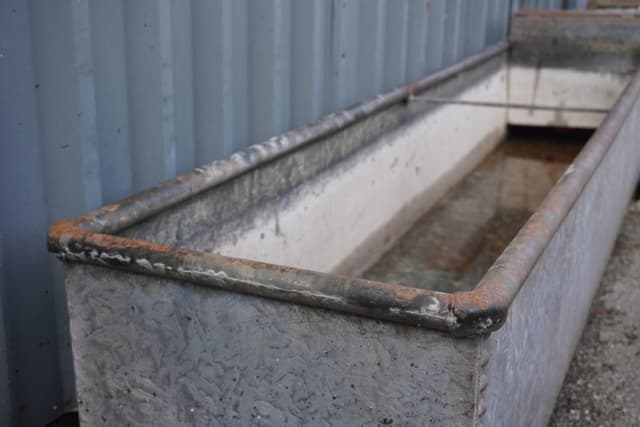 Huge Galvanised Water Trough with Rivets