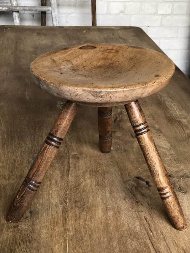 Welsh Dairy Stool with Sycamore Cheese Top