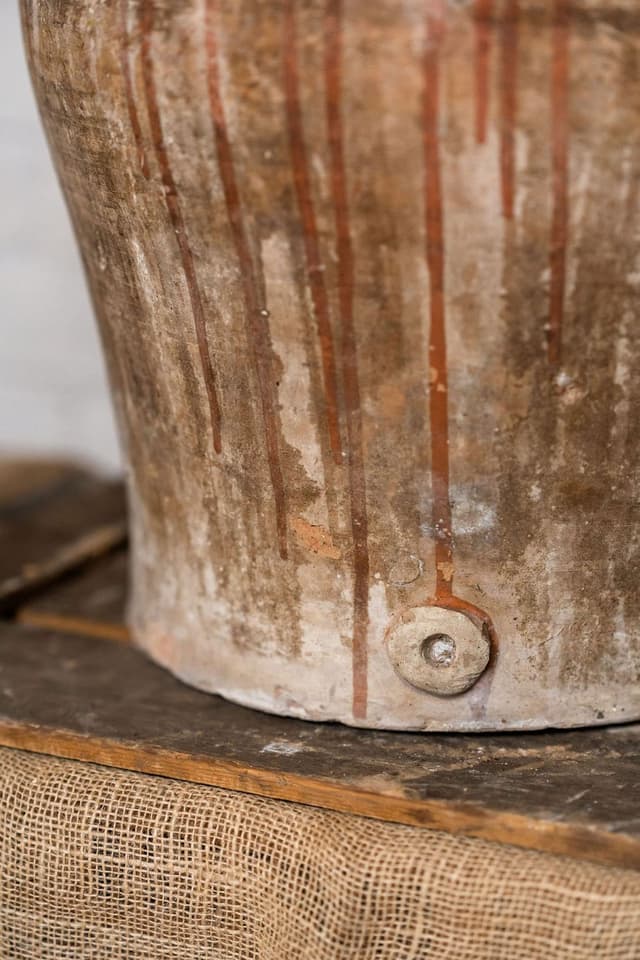 Antique Olive Pot with Brown and Green Glaze