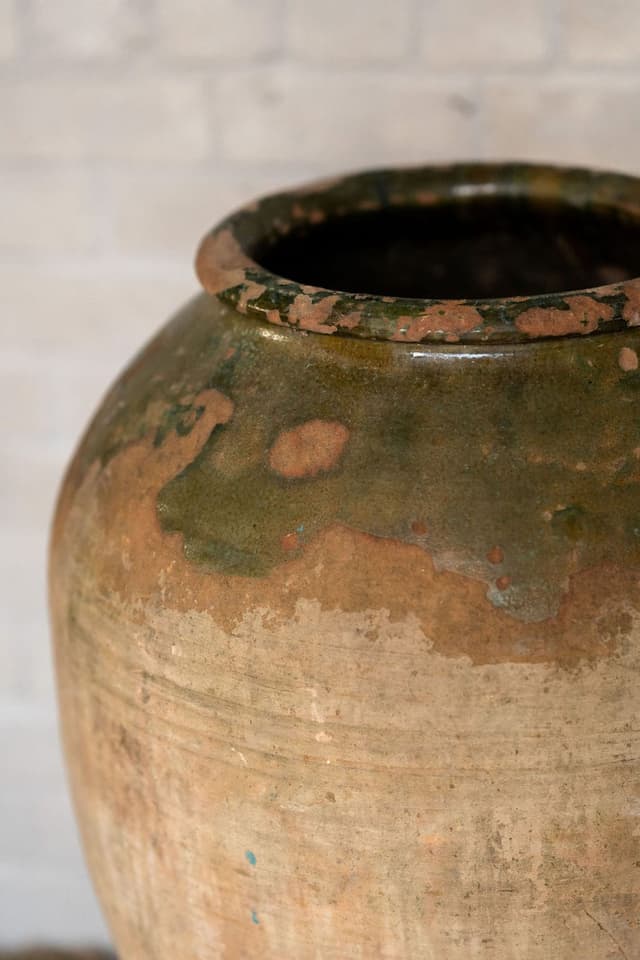 Antique Olive Pot with Green Glaze...circa 1860