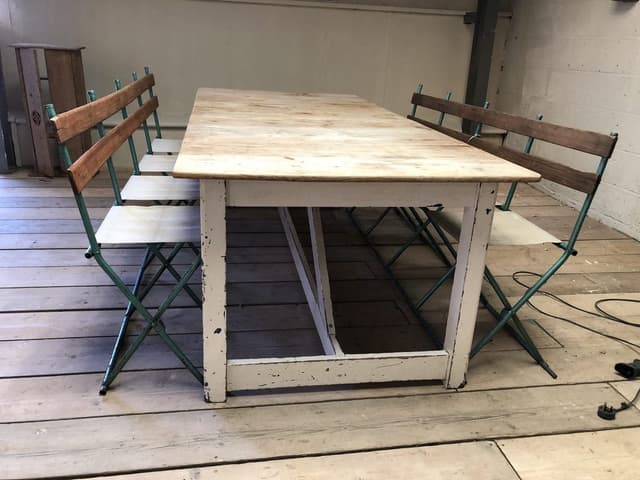 Vintage Foldaway Cricket Pavilion Benches