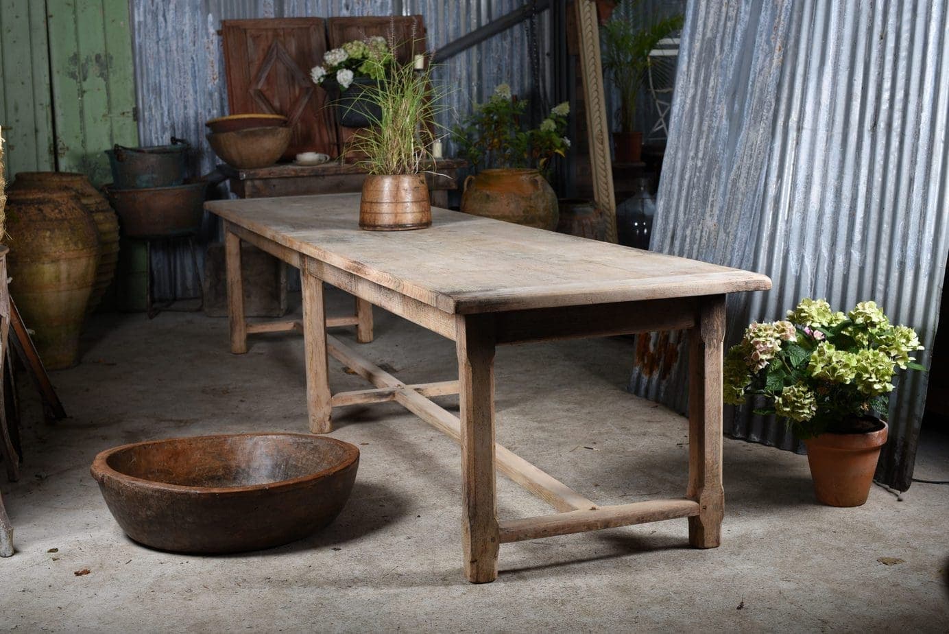 Exceptional French Bleached Oak Dining Table