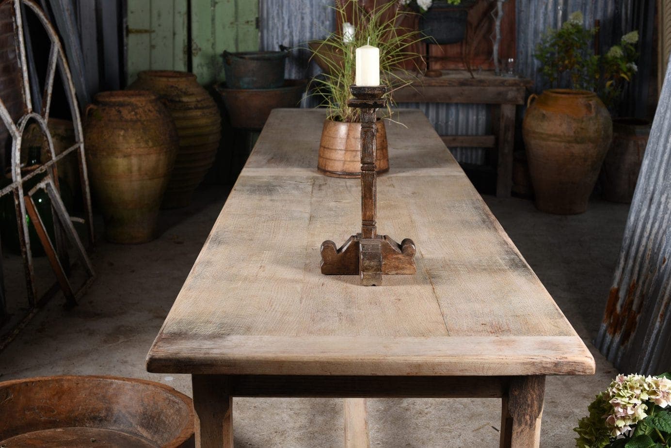 Exceptional French Bleached Oak Dining Table