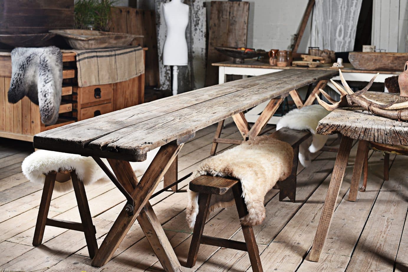 Exceptional French Bleached Oak Dining Table