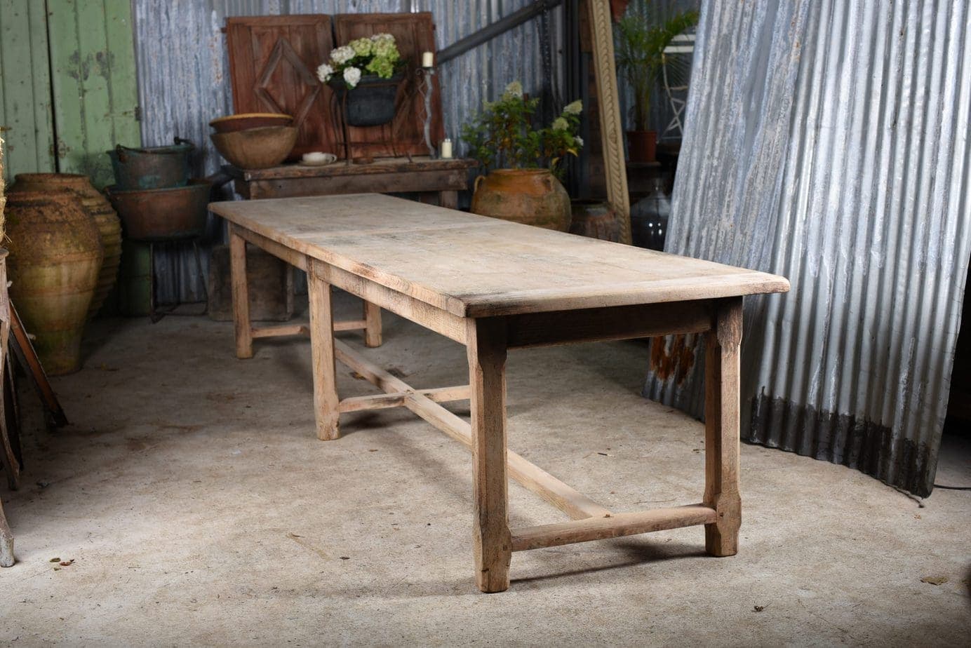 Exceptional French Bleached Oak Dining Table