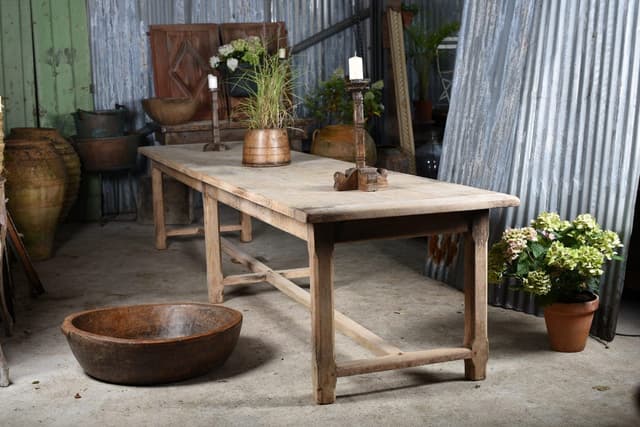 Exceptional French Bleached Oak Dining Table