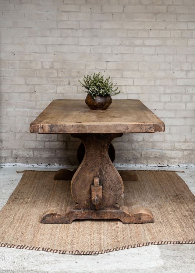 Primitive French, Solid Oak Monastery Table