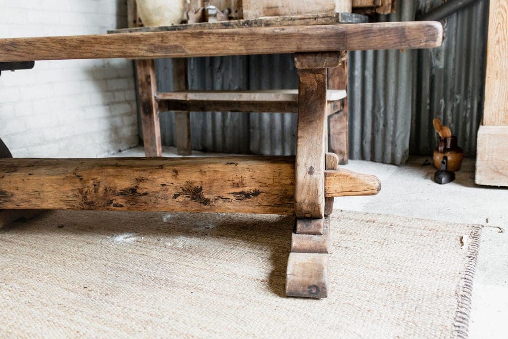 Primitive French, Solid Oak Monastery Table