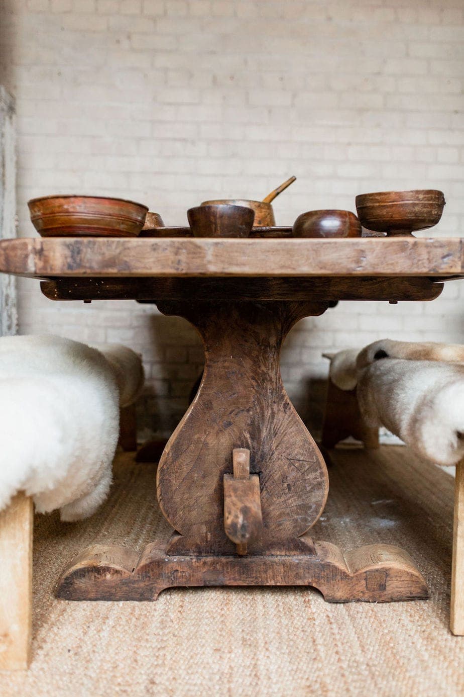 Primitive French, Solid Oak Monastery Table