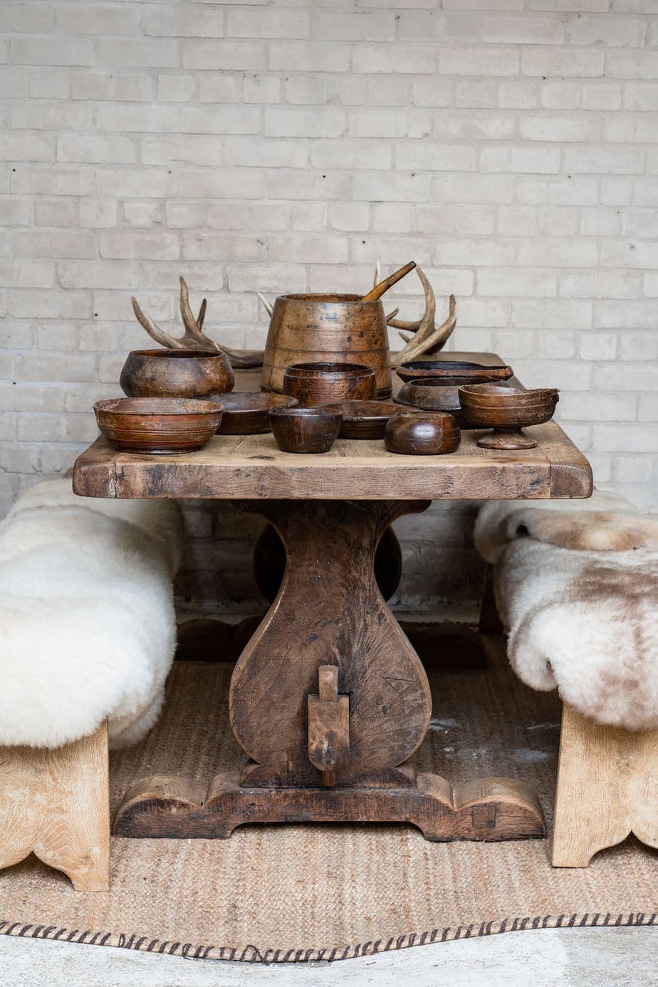 Primitive French, Solid Oak Monastery Table