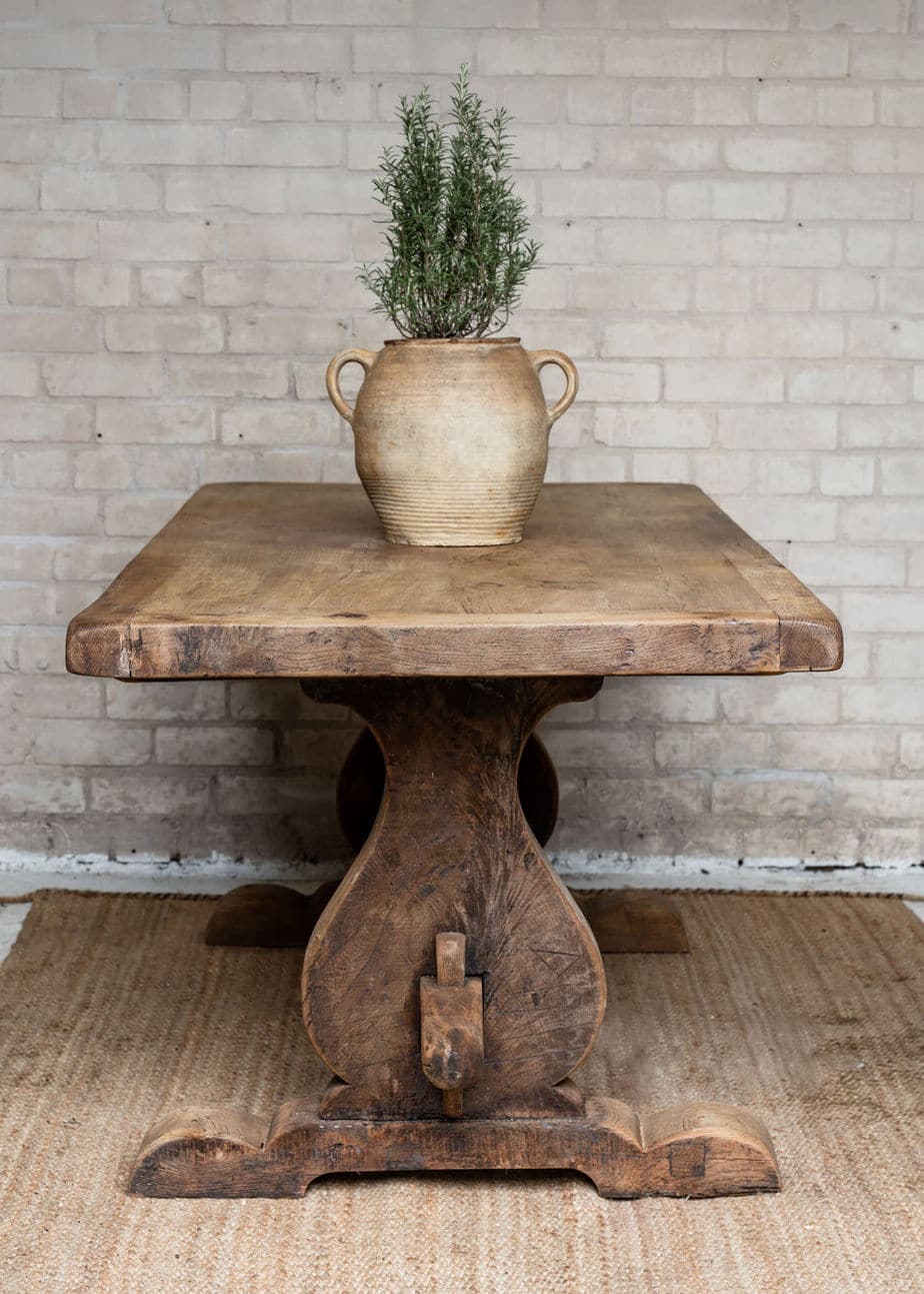 Primitive French, Solid Oak Monastery Table