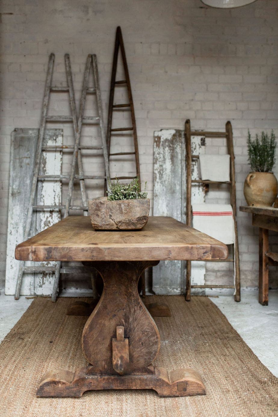 Primitive French, Solid Oak Monastery Table