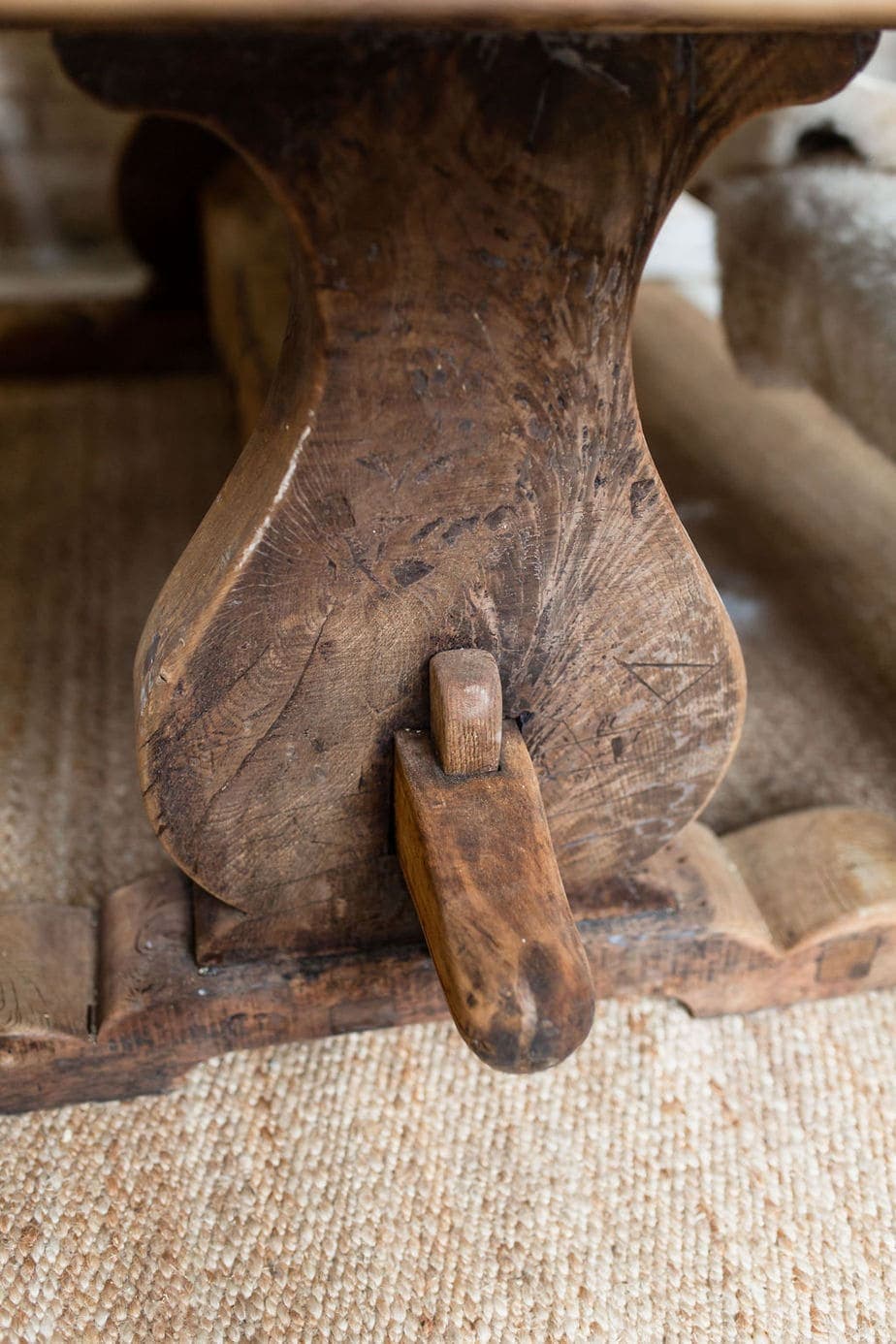 Primitive French, Solid Oak Monastery Table