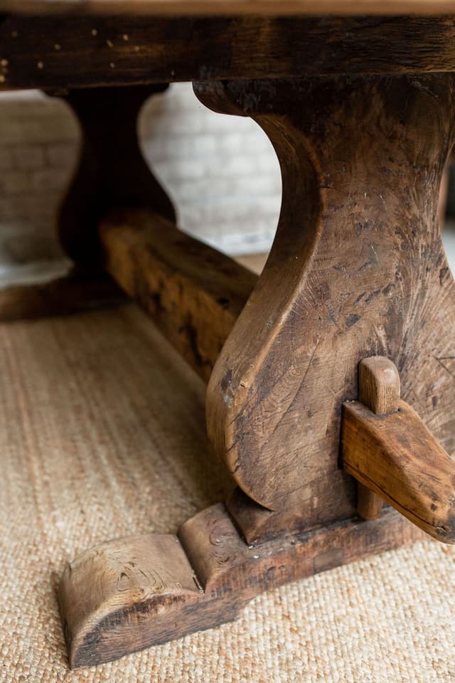 Primitive French, Solid Oak Monastery Table