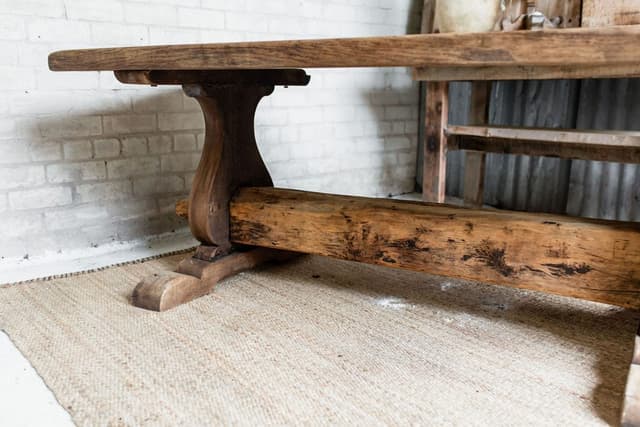 Primitive French, Solid Oak Monastery Table