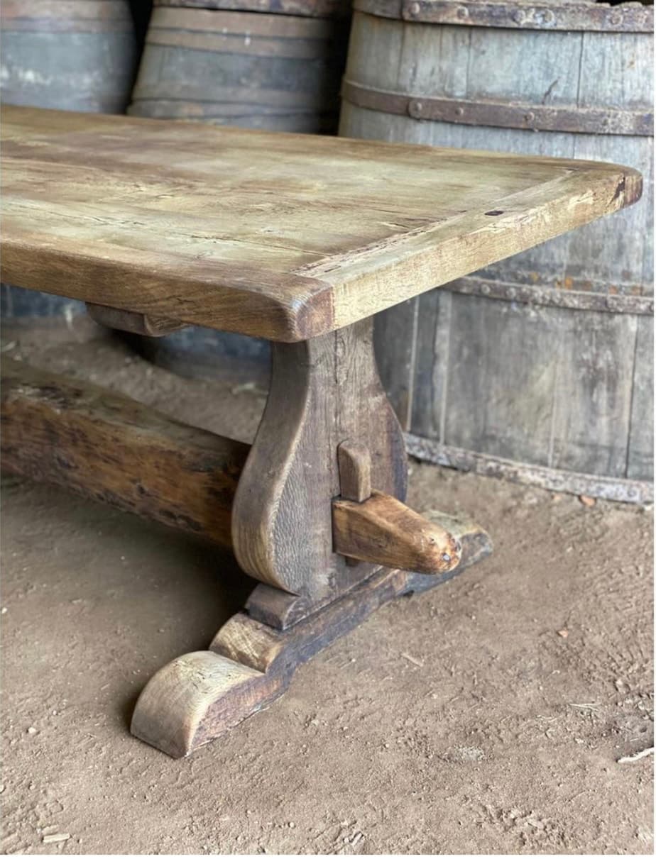 Primitive French, Solid Oak Monastery Table