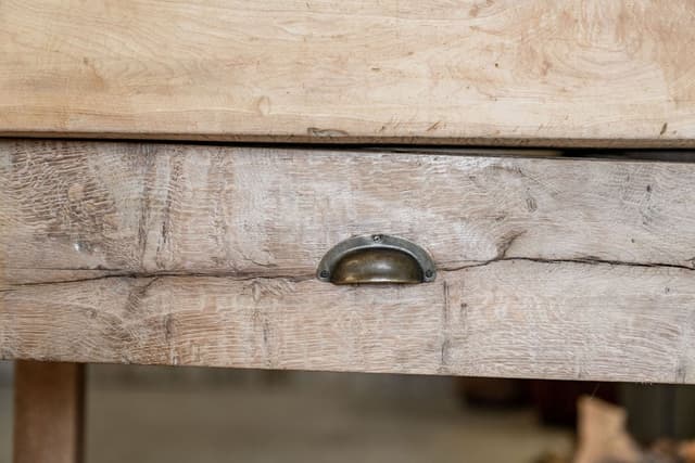 Maple Butcher's Block with a Handcrafted Two Drawer Base in Seasoned Oak