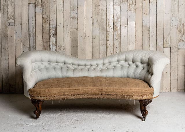 19th Century Curvaceous Sofa on Carved Cabriole Legs