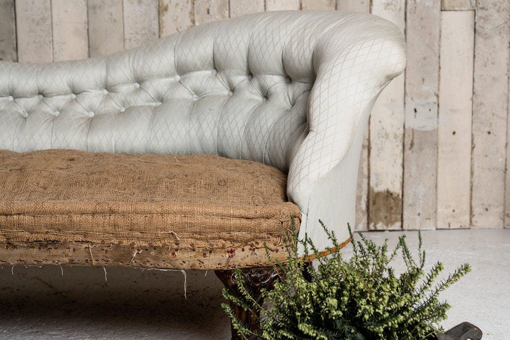 19th Century Curvaceous Sofa on Carved Cabriole Legs