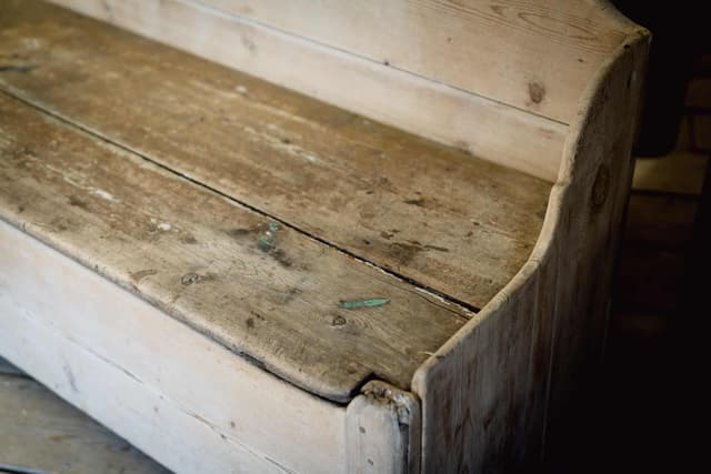 Original Pitch Pine Bench from the Jämtland area of Sweden