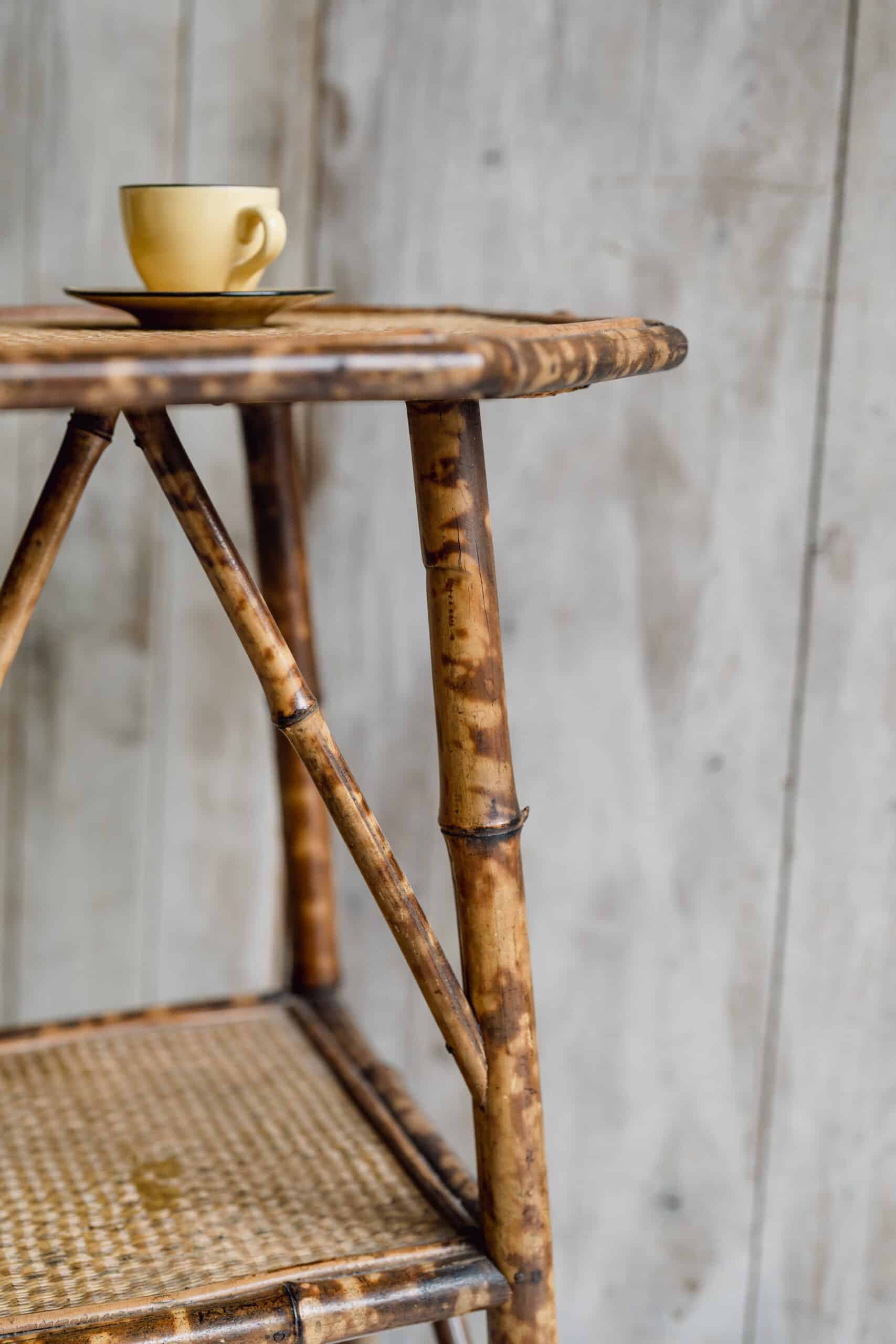 Mid Century Tiger Bamboo Table