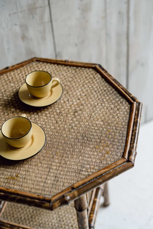 Mid Century Tiger Bamboo Table