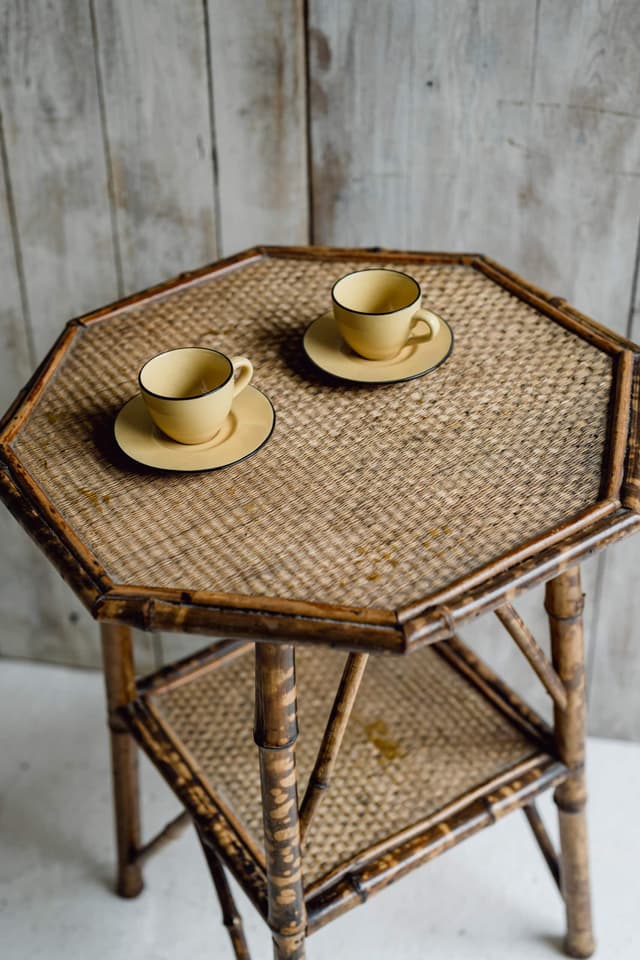 Mid Century Tiger Bamboo Table