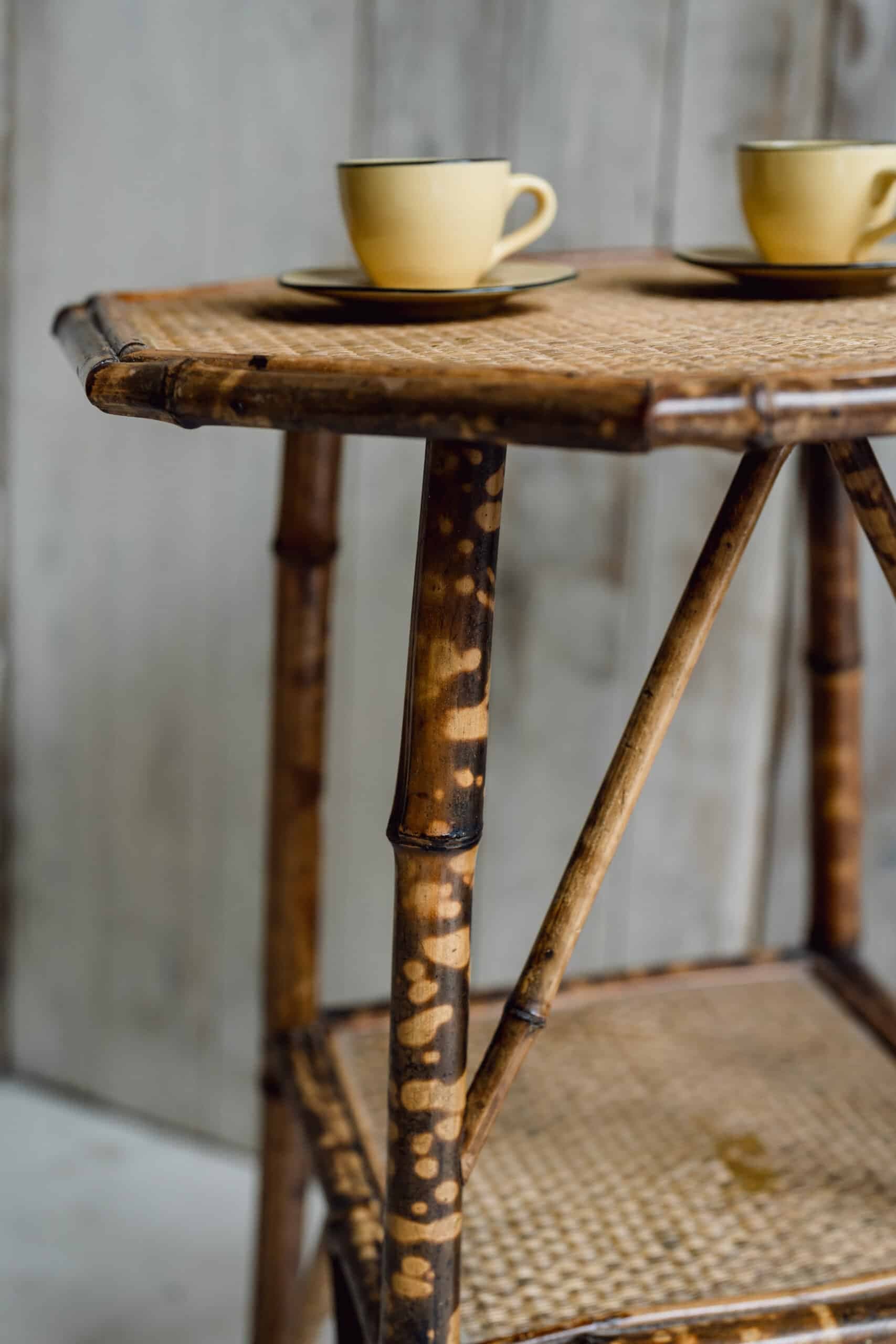 Mid Century Tiger Bamboo Table