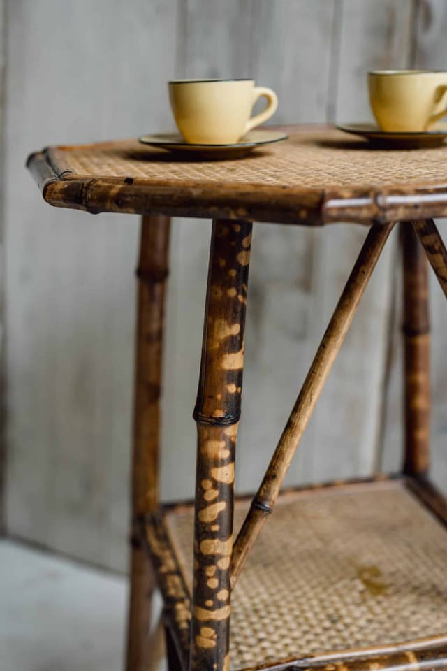 Mid Century Tiger Bamboo Table