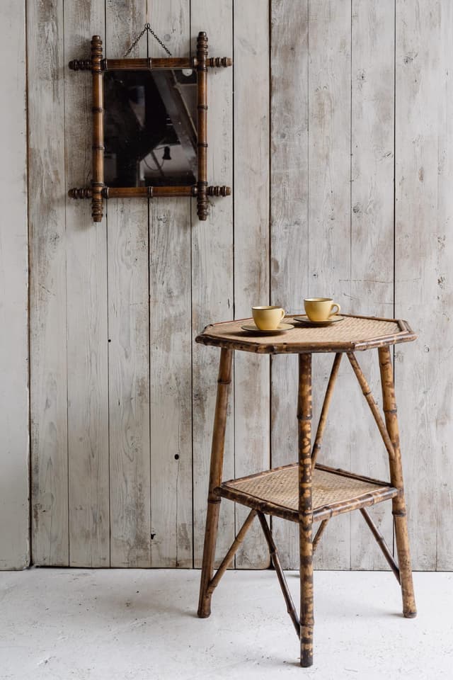 Mid Century Tiger Bamboo Table