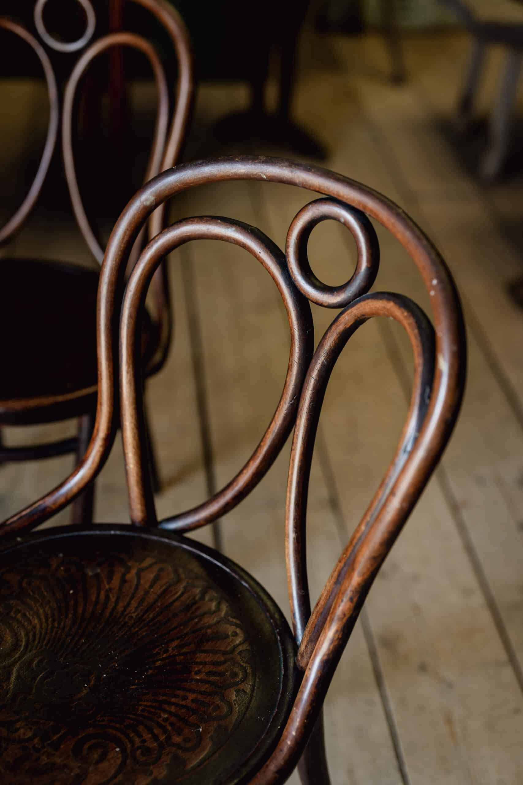 Rare Original Angel Back Bentwood Cafe Chairs by Thonet