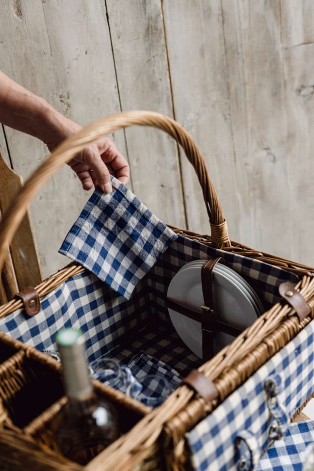 Original Vintage Wicker Picnic Basket